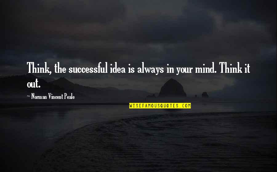 Car Spray Paint Quotes By Norman Vincent Peale: Think, the successful idea is always in your