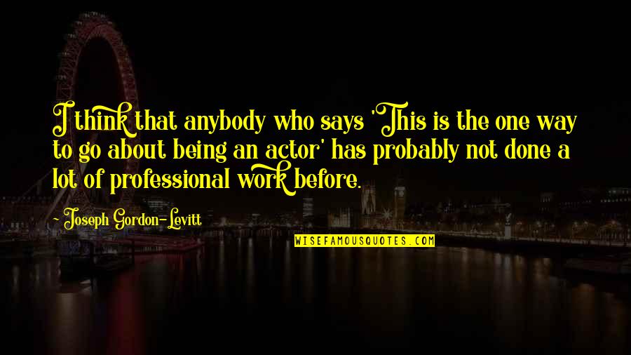 Car Top Down Quotes By Joseph Gordon-Levitt: I think that anybody who says 'This is