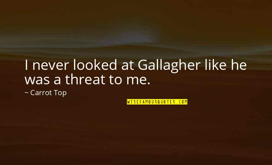 Cara Desain Quotes By Carrot Top: I never looked at Gallagher like he was
