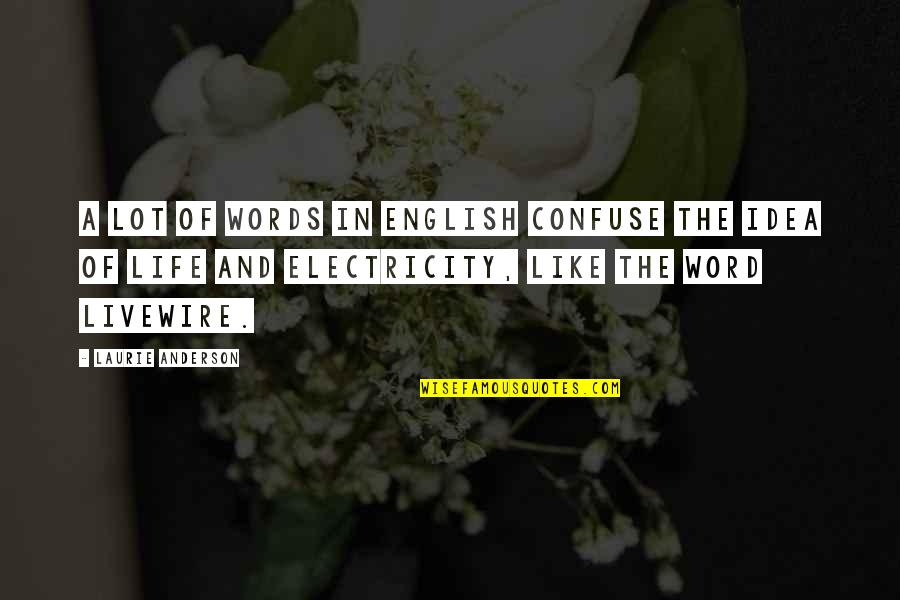Carabassa Quotes By Laurie Anderson: A lot of words in English confuse the Carabassa Quotes By Laurie Anderson: A lot of words in English confuse the