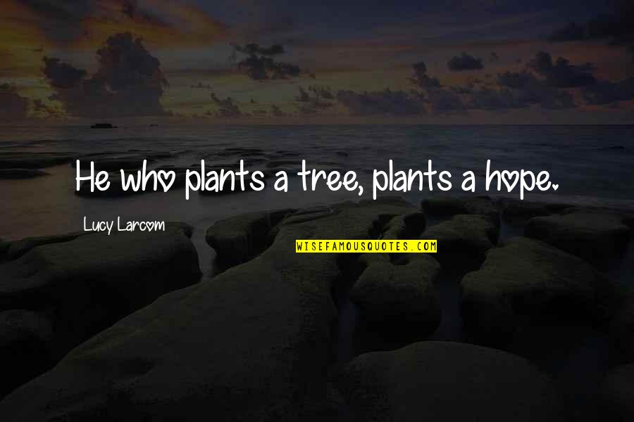 Carabus Italian Quotes By Lucy Larcom: He who plants a tree, plants a hope.