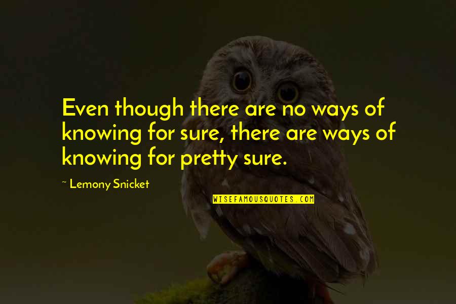 Caracciolo Painter Quotes By Lemony Snicket: Even though there are no ways of knowing
