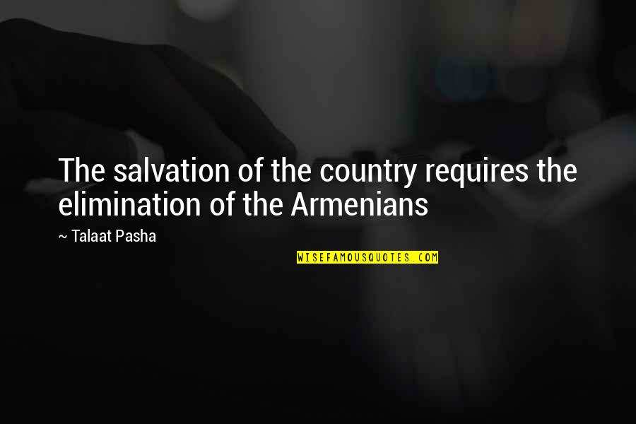 Caraghios Sinonim Quotes By Talaat Pasha: The salvation of the country requires the elimination