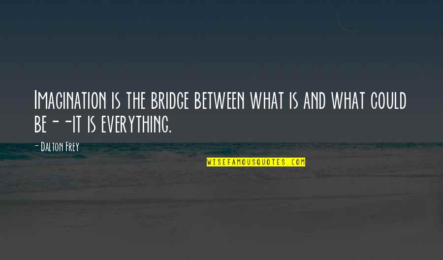 Caratacus Britain Quotes By Dalton Frey: Imagination is the bridge between what is and