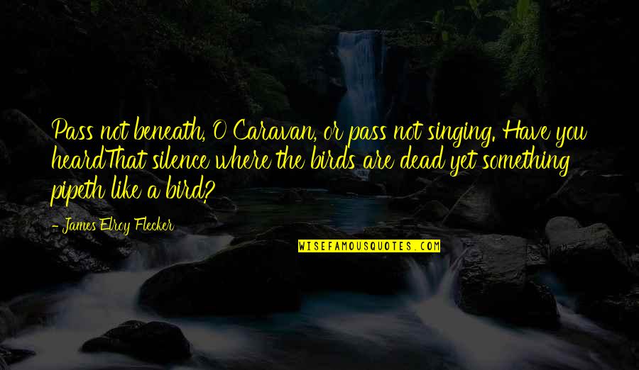 Caravan Quotes By James Elroy Flecker: Pass not beneath, O Caravan, or pass not