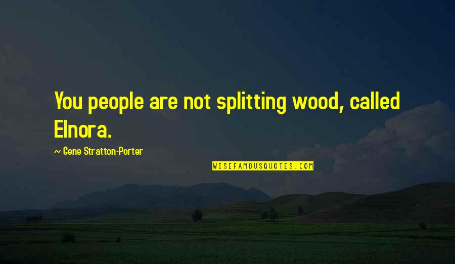 Caravan Travel Quotes By Gene Stratton-Porter: You people are not splitting wood, called Elnora.