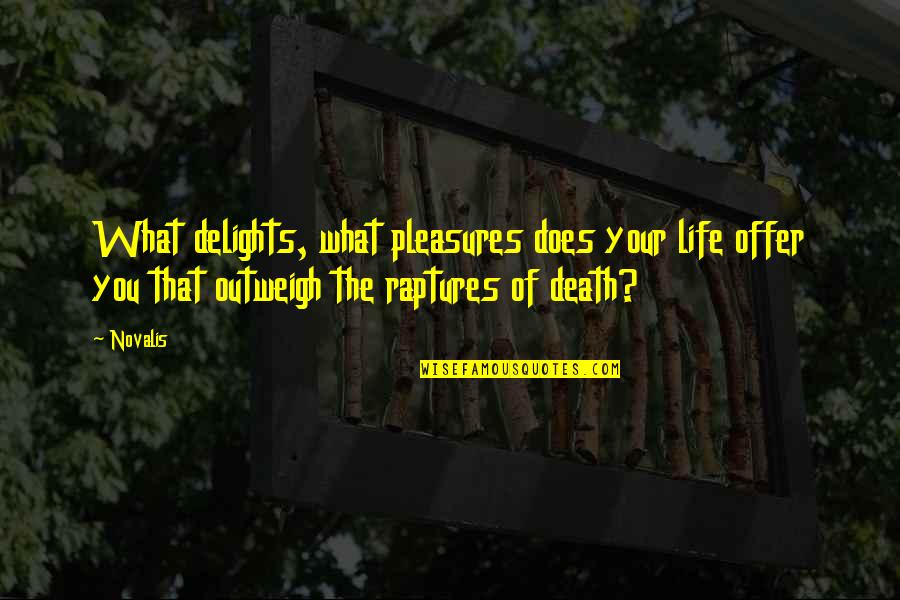 Carbomb Quotes By Novalis: What delights, what pleasures does your life offer