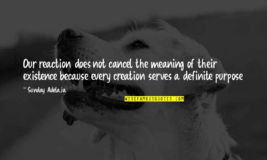 Carburetors Rebuilt Quotes By Sunday Adelaja: Our reaction does not cancel the meaning of