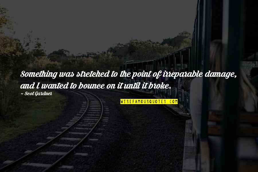 Carby Quotes By Scot Gardner: Something was stretched to the point of irreparable Carby Quotes By Scot Gardner: Something was stretched to the point of irreparable