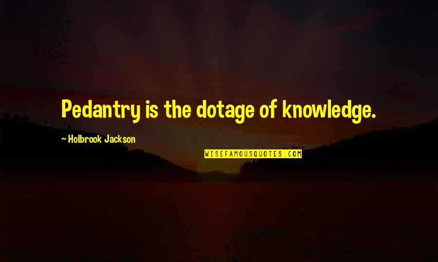 Carcamo De Bombeo Quotes By Holbrook Jackson: Pedantry is the dotage of knowledge.