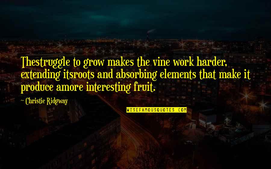 Carcassonne Quotes By Christie Ridgway: Thestruggle to grow makes the vine work harder,