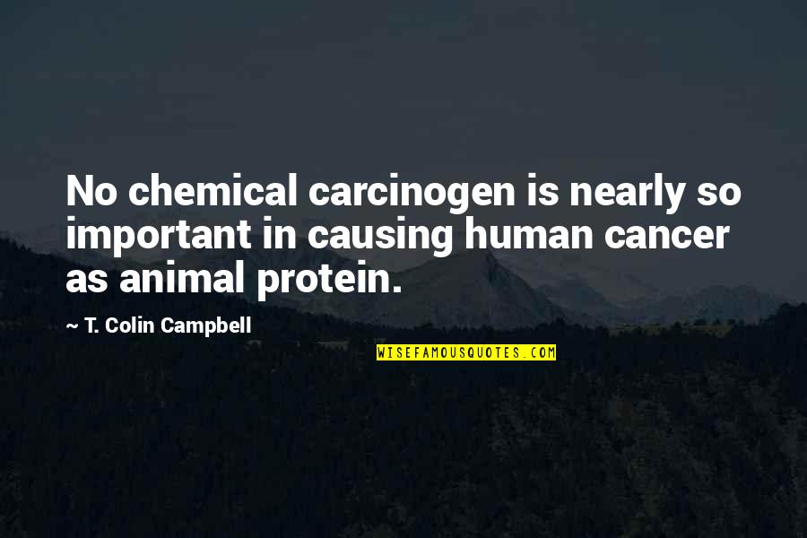 Carcinogen Quotes By T. Colin Campbell: No chemical carcinogen is nearly so important in Carcinogen Quotes By T. Colin Campbell: No chemical carcinogen is nearly so important in