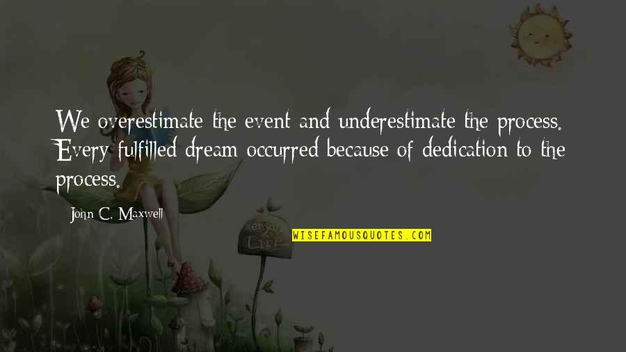 Cardiac Related Quotes By John C. Maxwell: We overestimate the event and underestimate the process.