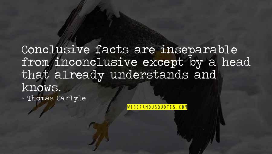 Cardiff Owner Quotes By Thomas Carlyle: Conclusive facts are inseparable from inconclusive except by