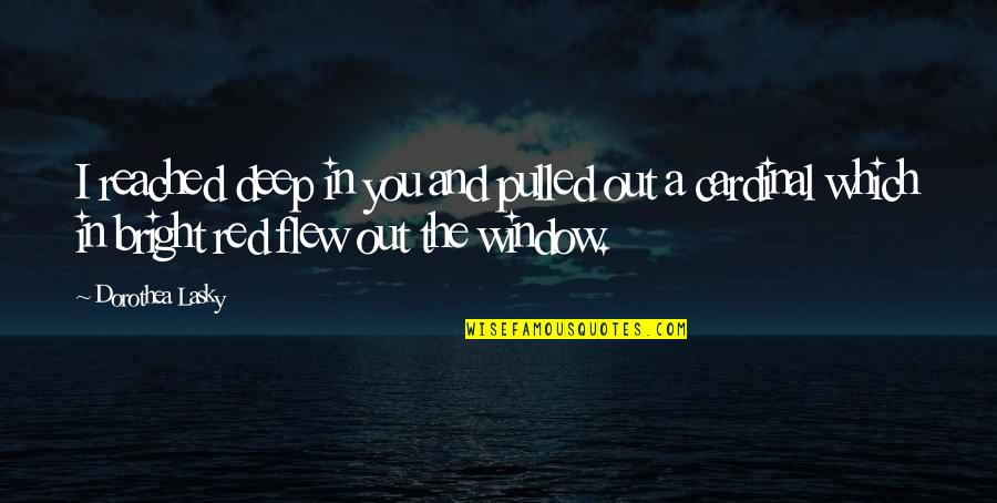 Cardinal Quotes By Dorothea Lasky: I reached deep in you and pulled out Cardinal Quotes By Dorothea Lasky: I reached deep in you and pulled out