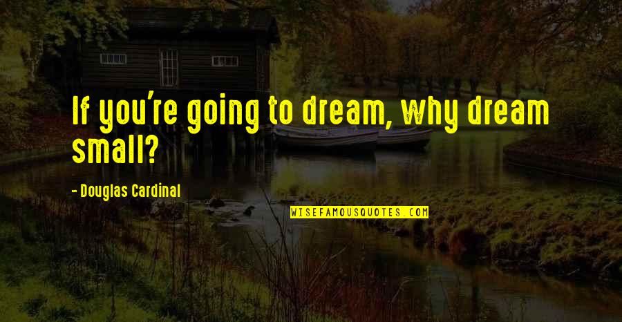Cardinal Quotes By Douglas Cardinal: If you're going to dream, why dream small? Cardinal Quotes By Douglas Cardinal: If you're going to dream, why dream small?