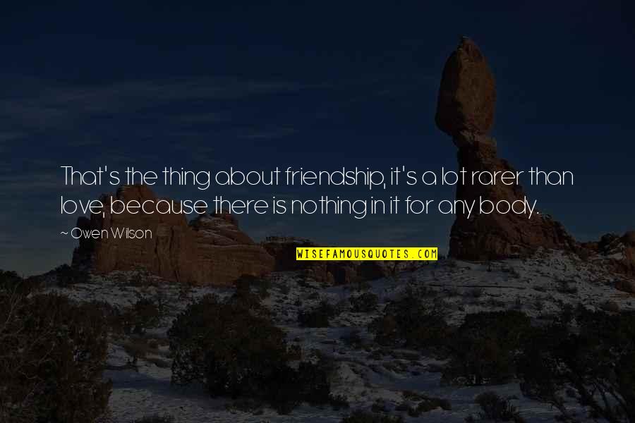 Cardinal Virtues Quotes By Owen Wilson: That's the thing about friendship, it's a lot