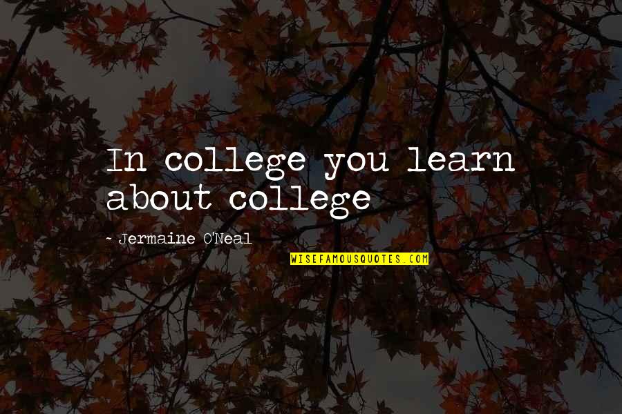 Carducci Sweater Quotes By Jermaine O'Neal: In college you learn about college Carducci Sweater Quotes By Jermaine O'Neal: In college you learn about college