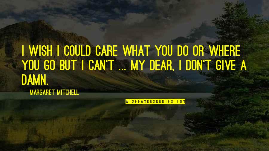 Care A Damn Quotes By Margaret Mitchell: I wish I could care what you do