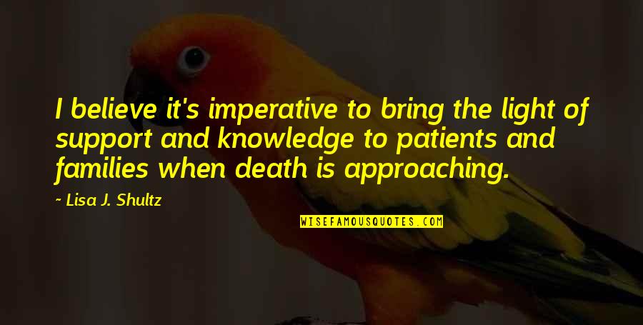 Care And Support Quotes By Lisa J. Shultz: I believe it's imperative to bring the light Care And Support Quotes By Lisa J. Shultz: I believe it's imperative to bring the light