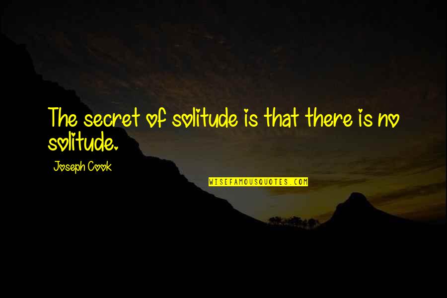 Care Factor Quotes By Joseph Cook: The secret of solitude is that there is