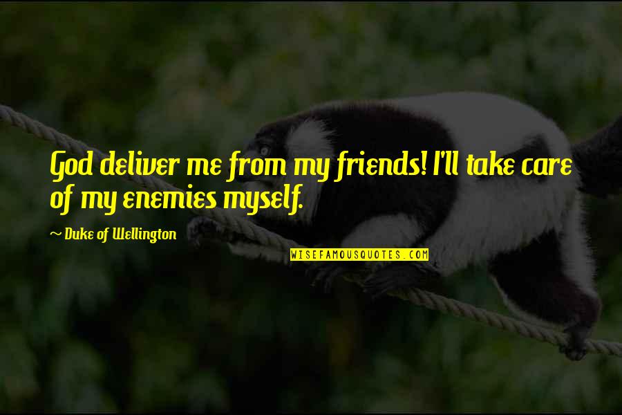 Care Of God Quotes By Duke Of Wellington: God deliver me from my friends! I'll take