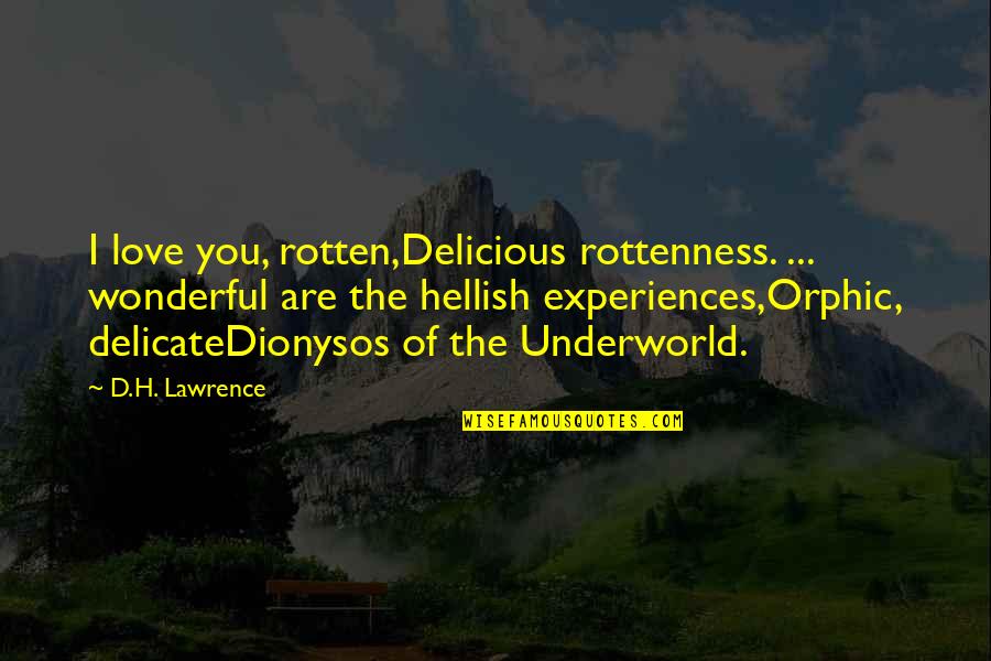 Care Only For Those Who Deserve It Quotes By D.H. Lawrence: I love you, rotten,Delicious rottenness. ... wonderful are