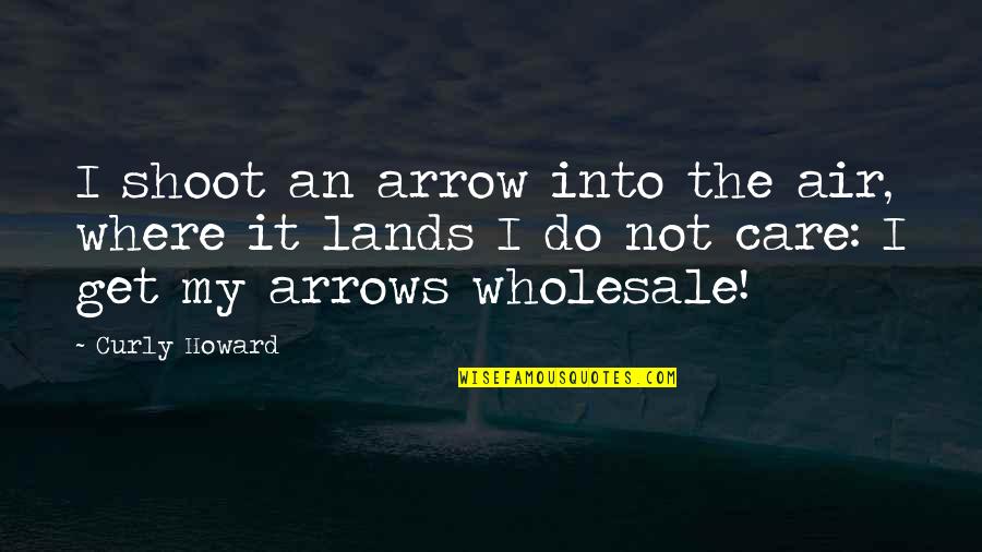 Care Quotes By Curly Howard: I shoot an arrow into the air, where