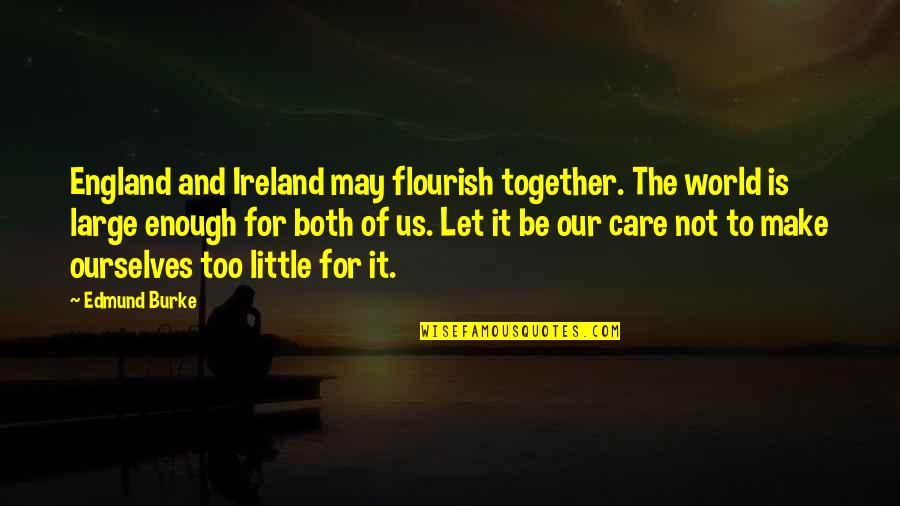 Care Quotes By Edmund Burke: England and Ireland may flourish together. The world