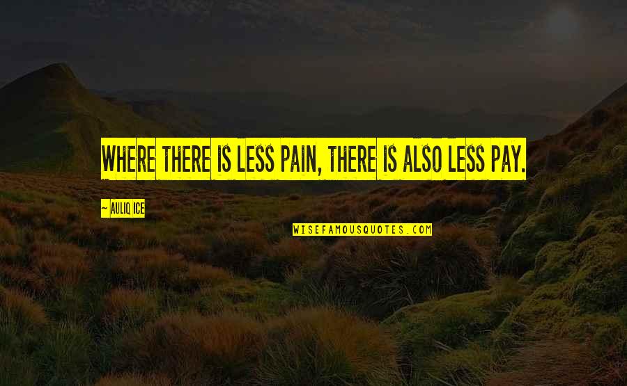 Career And Money Quotes By Auliq Ice: Where there is less pain, there is also