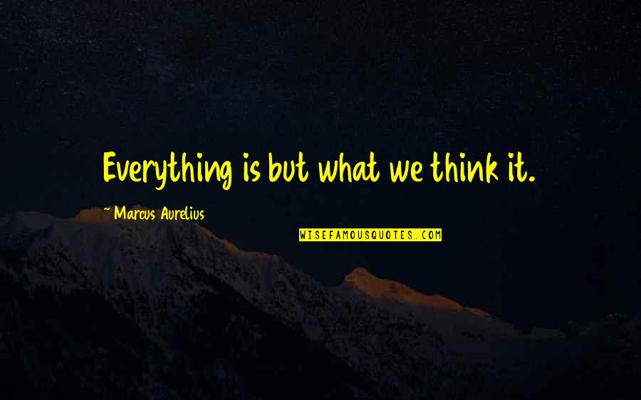 Career Ending Injuries Quotes By Marcus Aurelius: Everything is but what we think it.