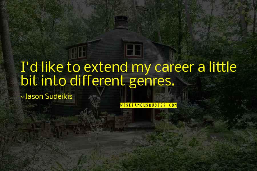 Career Its Quotes By Jason Sudeikis: I'd like to extend my career a little