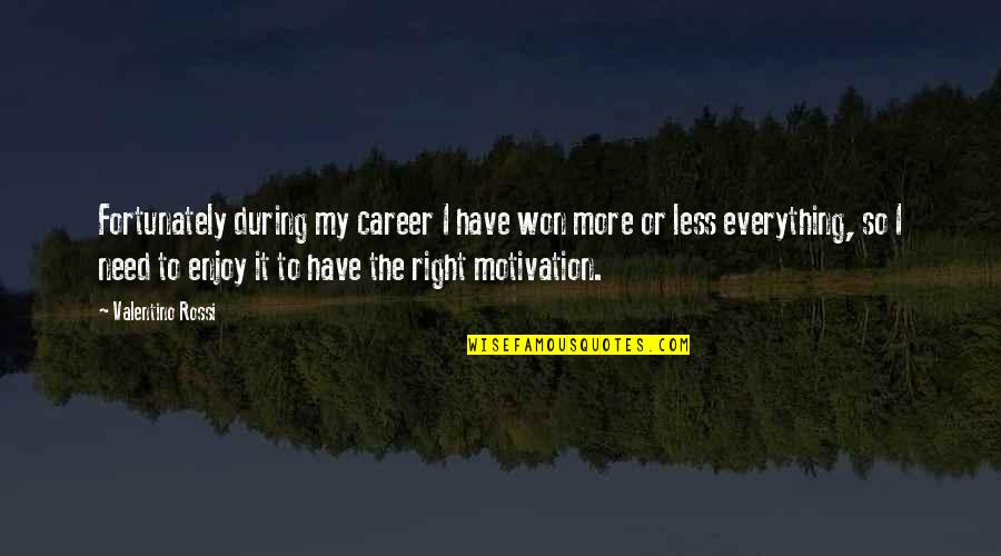 Career Motivation Quotes By Valentino Rossi: Fortunately during my career I have won more