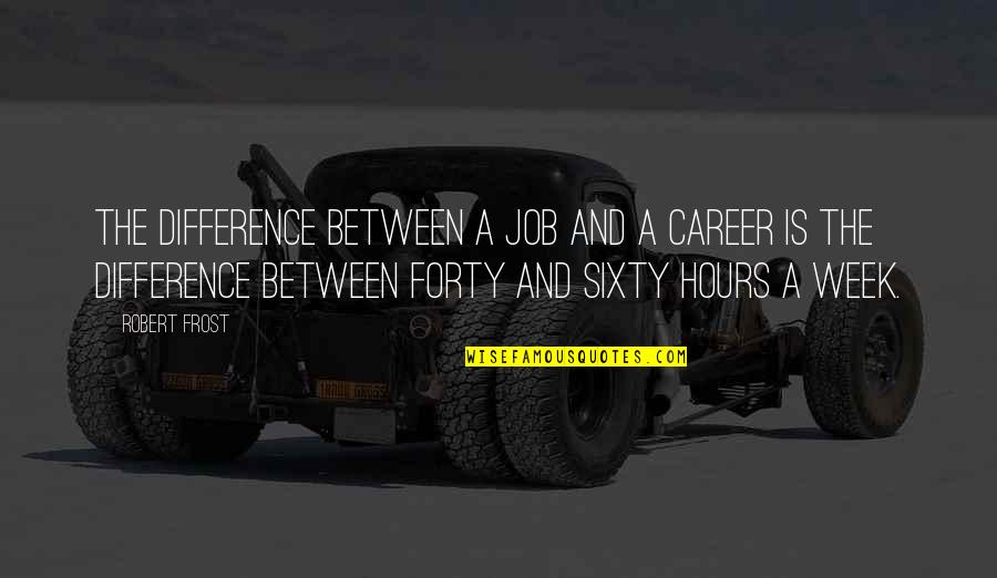 Career Motivational Quotes By Robert Frost: The difference between a job and a career