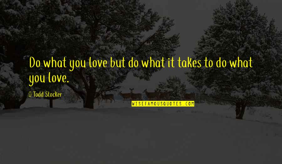 Career Motivational Quotes By Todd Stocker: Do what you love but do what it