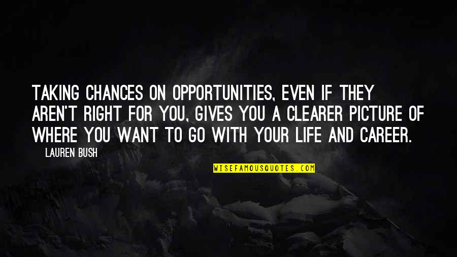 Career Opportunity Quotes By Lauren Bush: Taking chances on opportunities, even if they aren't