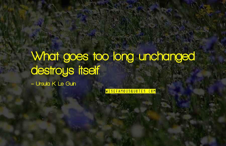 Carefirst Bluechoice Quotes By Ursula K. Le Guin: What goes too long unchanged destroys itself.
