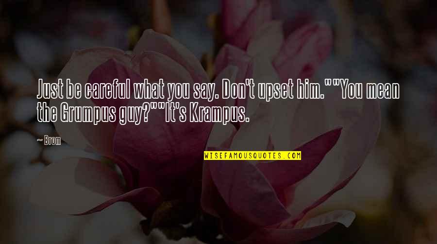 Careful Of What You Say Quotes By Brom: Just be careful what you say. Don't upset