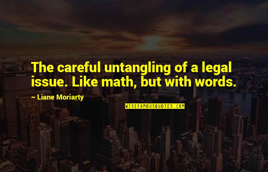 Careful Your Words Quotes By Liane Moriarty: The careful untangling of a legal issue. Like