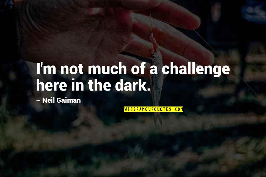 Carelle Jewelry Quotes By Neil Gaiman: I'm not much of a challenge here in