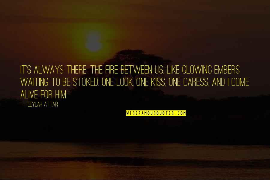 Caress Quotes By Leylah Attar: It's always there, the fire between us, like