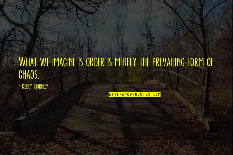 Cargarse De Energia Quotes By Kerry Thornley: What we imagine is order is merely the