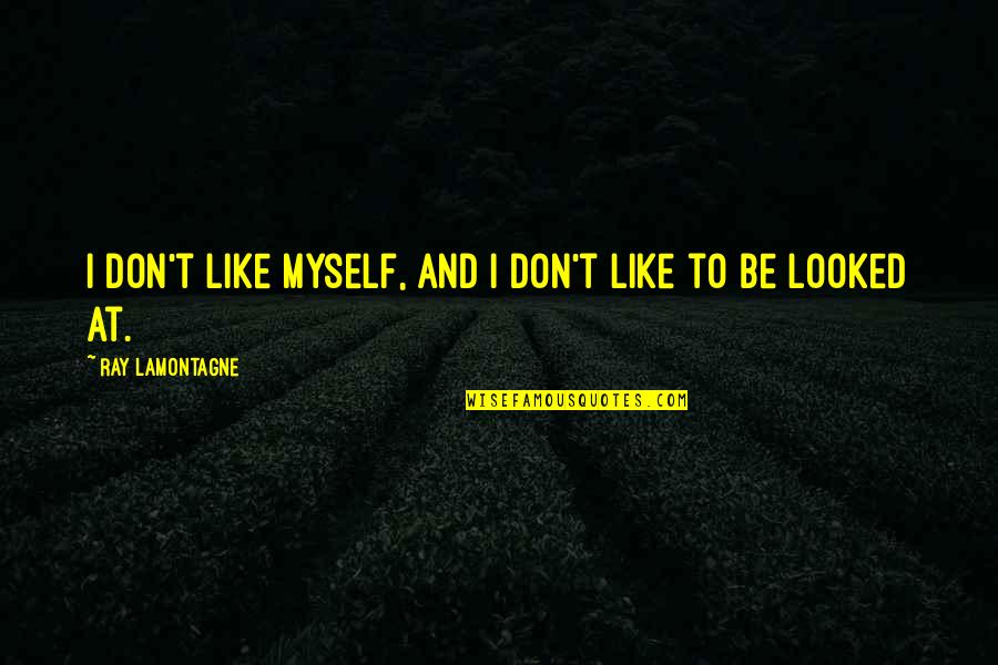 Cargo Pilot Quotes By Ray Lamontagne: I don't like myself, and I don't like