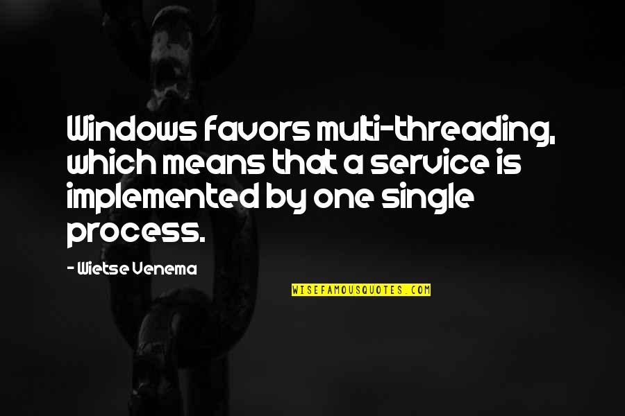 Cargosmart Quotes By Wietse Venema: Windows favors multi-threading, which means that a service