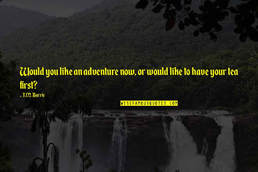 Cari Quotes By J.M. Barrie: Would you like an adventure now, or would