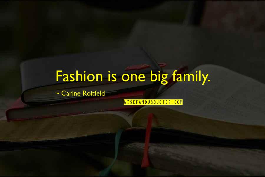 Carine Roitfeld Fashion Quotes By Carine Roitfeld: Fashion is one big family.