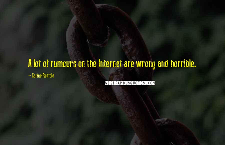 Carine Roitfeld quotes: A lot of rumours on the Internet are wrong and horrible.