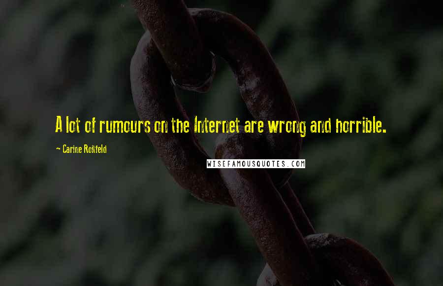 Carine Roitfeld quotes: A lot of rumours on the Internet are wrong and horrible.