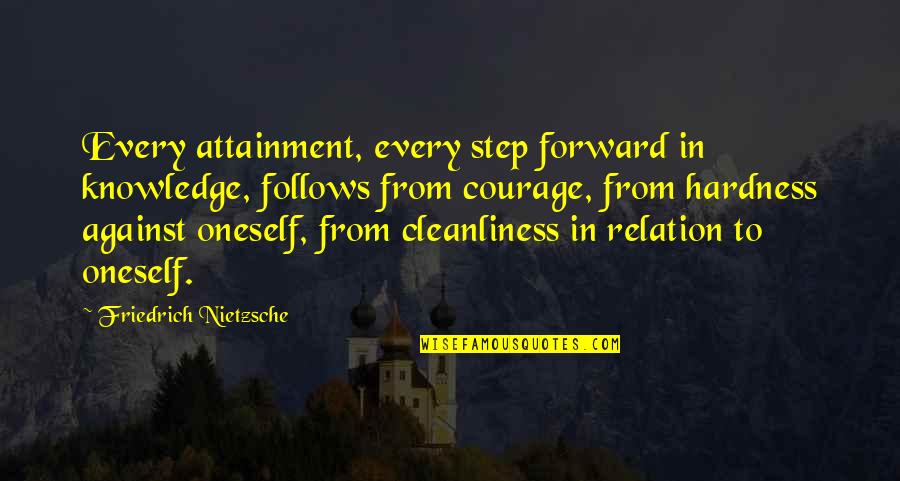 Caring About Someone's Feelings Quotes By Friedrich Nietzsche: Every attainment, every step forward in knowledge, follows