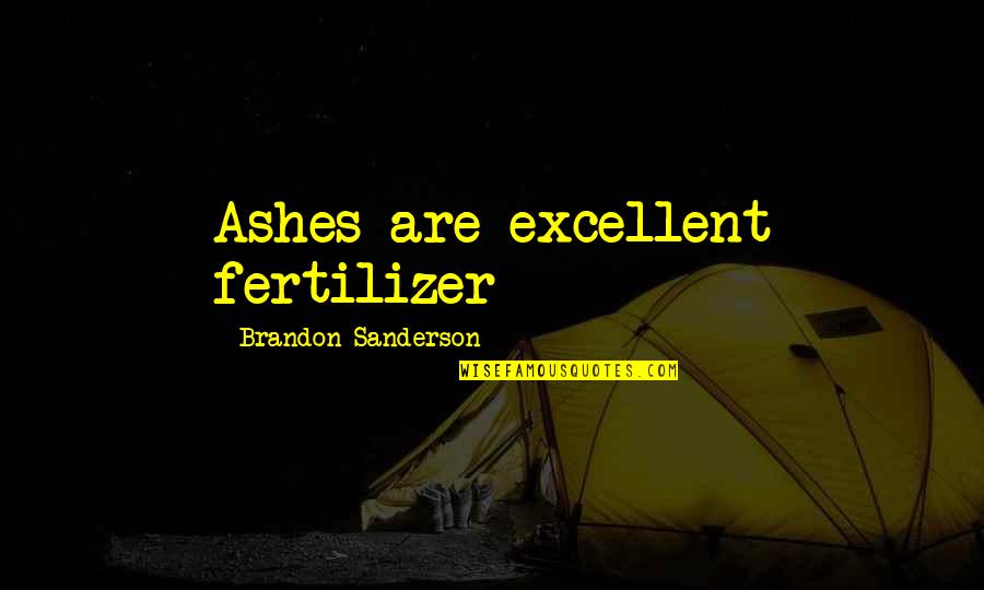Caring For Employees Quotes By Brandon Sanderson: Ashes are excellent fertilizer Caring For Employees Quotes By Brandon Sanderson: Ashes are excellent fertilizer